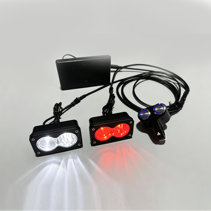 Bike Light Front Rear - Damei Dual-Lens-LED-Frontlicht- und Rücklicht-Kit, Plug &