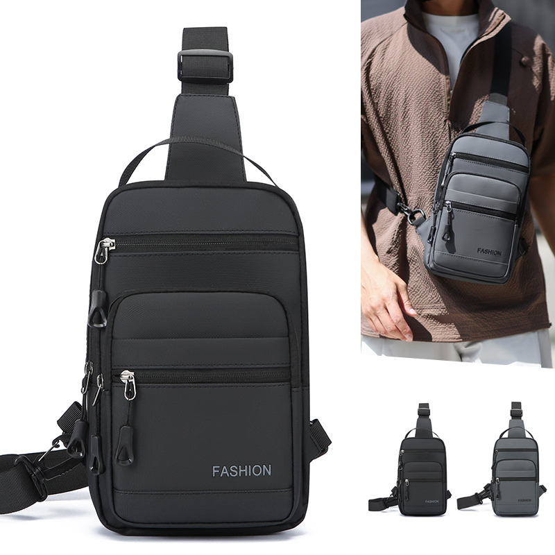 Cycling Commuter - Brusttasche für Herren, wasserabweisend, Oxford-Stoff, vordere