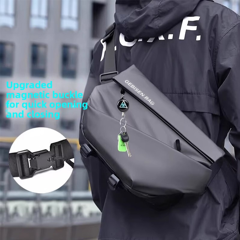 Cycling Commuter - Herren-Umhängetasche mit magnetischer Schnalle, große Kapazität,